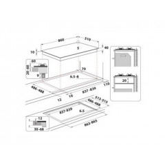 WHIRLPOOL GOA9523WH PIANO COTTURA 90 CM VETRO TEMPERATO BIANCO 5 FUOCHI