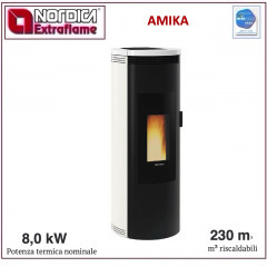 EXTRAFLAME AMIKA BORDEAUX STUFA PELLET ERMETICA FOCOLARE GHISA  DISPLAY