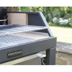 FONTANA FORNI EGEO 110 APPOGGIO BARBECUE COTTURA DIRETTA LEGNA GRILL APERTO