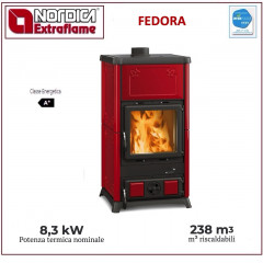 LA NORDICA FEDORA STUFA LEGNA RIVESTIMENTO MAIOLICA 8,3 kW BORDEAUX 7112700