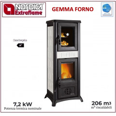 LA NORDICA GEMMA FORNO STUFA LEGNA RIVESTIMENTO MAIOLICA 7,2KW ELEGANCE BIANCO