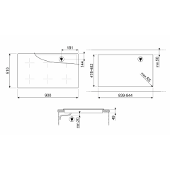 SMEG SI2951D PIANO COTTURA IN VETROA INDUZIONE 5 ZONE DI COTTURA 90Cm DigiTouch