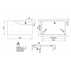 SMEG SI2951D PIANO COTTURA IN VETROA INDUZIONE 5 ZONE DI COTTURA 90Cm DigiTouch