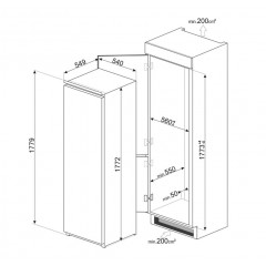 FRIGO INCASSO BIANCO DX SMEG S8L1721F SMEG