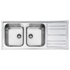 SMEG LPR116 LAVELLO INCASSO SEMIFILO 2 VASCHE REVERSIBILE ACCIAIO INOX 116CM