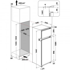 WHIRLPOOL ART 3801 FRIGO INCASSO DOPPIA PORTA FRESH BOX BIANCO