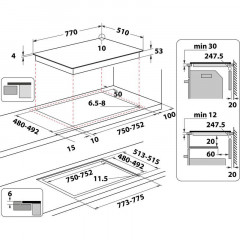 WHIRLPOOL SMP778CNEIXL PIANO COTTURA A INDUZIONE FLEXICOOK 8 FUOCHI NERO