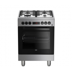 BEKO FSE62110DXF CUCINA 60 CM 4 BRUCIATORI FORNO ELETTRICO COPERCHIO VETRO