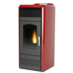 LAMINOX VALENTINA AIR LUX STUFA PELLET 16KW 350 m3 RISCALDABILI ROSSO