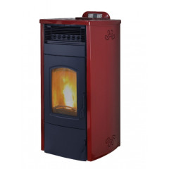 LAMINOX VALENTINA AIR LUX STUFA PELLET CANALIZZATA 16KW 350 m3 COLORE BORDEAUX