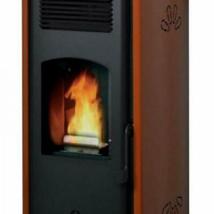 LAMINOX MARGHERITA AIR STUFA PELLET 8.9KW 230m3 RISCALDABILI COLORE CUOIO