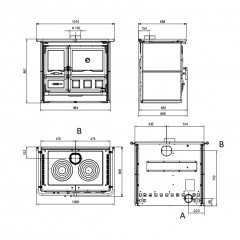 NORDICA 7015135 ROSA XXL PETRA CUCINA A LEGNA 8,4 KW  PIETRA NATURALE