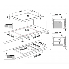 INDESIT  AAR160C PIANO COTTURA AD INDUZIONE 4 MODULI DI COTTURA TIMER 60 CM