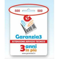 GARANZIA3 GR3-500 ESTENSIONE DI GARANZIA SERVIZIO TECNICO 3 ANNI MASSIMALE 500€