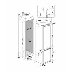 HOTPOINT HAC20T321 FRIGORIFERO COMBINATO DA INCASSO 280 LT CLASSE F