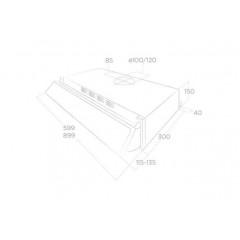 ELICA ESTRAIBILE GR/F/90 CAPPA SOTTOPENSILE INCASSO 90 CM FILTRANTE SILVER