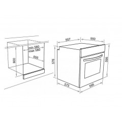 ELLECI FMSP60273NS FORNO INCASSO MULTIFUNZIONE 73 LITRI CLASSE A TITANIUM