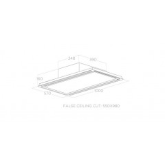 ELICA HILIGHT GLASS H16 WH/A/100 CAPPA A ISOLA ASPIRANTE VETRO BIANCO STRIP LED