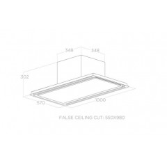 ELICA HILIGHT GLASS H30 WH/A/100 CAPPA A ISOLA ASPIRANTE 770 m³/h STRIP LED