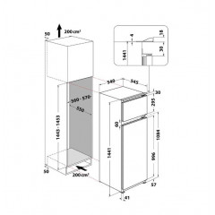 HOTPOINT BD2422SHA1 FRIGORIFERO DOPPIA PORTA INCASSO STATICO 144,1 CM