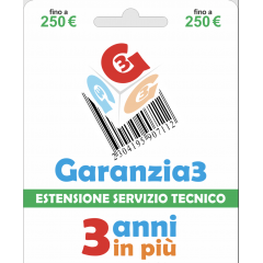 GARANZIA3 ESTENSIONE GARANZIA SERVIZIO TECNICO 3 ANNI MASSIMALE 250€