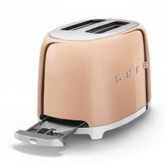 SMEG TSF01RGEU TOSTAPANE 2 SCOMPARTI 2 FETTE 950 W ORO ROSA LUCIDO 50'S STYLE