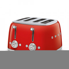 SMEG TSF03RDEU TOSTAPANE 4 SCOMPARTI 4 FETTE 200 W ROSSO LUCIDO 50'S STYLE