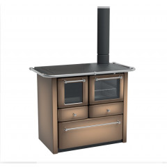 LINCAR GAIA 149AV CAPPUCCINO CUCINA LEGNA PORCELLANATA FOCOLARE 7,4 KW