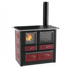 LINCAR GAIA 149 A VL STUFA A LEGNA CON FORNO COLORE BORDEAUX 7.36 KW