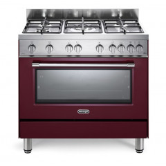 DELONGHI PRO96GVRED2 CUCINA FORNO GAS 90X60 5 FUOCHI TRIPLA CORONA BORDEAUX