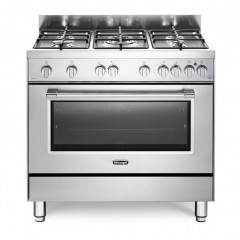 DELONGHI PRO96GVXED2 CUCINA FORNO GAS 90X60 5 FUOCHI TRIPLA CORONA INOX