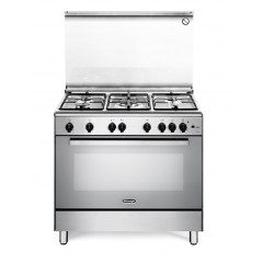 DELONGHI DGVX96ED2 CUCINA 90X60 FORNO CLASSE A 5 BRUCIATORI 1 TRIPLA CORONA INO