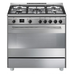 SMEG BG91PX2 CUCINA 90 CM 5 FUOCHI GAS FORNO TERMOVENTILATO MULTIFUNZIONE INOX