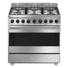 SMEG B91GMXI9 CUCINA SERIE MASTER 90x60 cm 6 FUOCHI FORNO MULTIFUNZIONE INOX