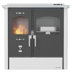 LINCAR OMEGA CUCINA A LEGNA FORNO BIANCA POTENZA 9.33KW RISCALDA 195 m3