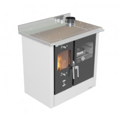 LINCAR OMEGA CUCINA A LEGNA FORNO BIANCA POTENZA 9.33KW RISCALDA 195 m3