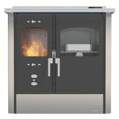 LINCAR OMEGA CUCINA A LEGNA FORNO CAPPUCCINO TERMICA 9.33KW SCALDA 195 m3