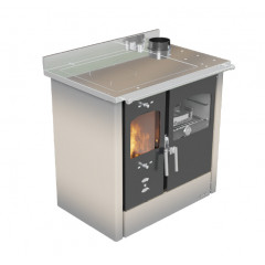 LINCAR OMEGA CUCINA A LEGNA FORNO CAPPUCCINO TERMICA 9.33KW SCALDA 195 m3