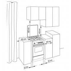 DE LONGHI SGW554GBN CUCINA 50x50x85 CM BIANCO FORNO A GAS 4 FUOCHI + COPERCHIO