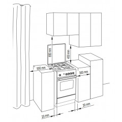 DE LONGHI SESW554NED CUCINA 50x50cm BIANCO FORNO ELETTRICO 4 BRUCIATORI