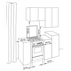 DE LONGHI SEW554NED CUCINA 50x50cm BIANCO FORNO ELETTRICO 4 BRUCIATORI