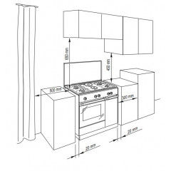 DELONGHI SEW8541NED CUCINA 86X50CM BIANCO FORNO ELETTRICO 4 BRUCIATORI + 1