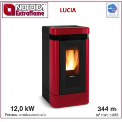 EXTRAFLAME LUCIA BORDEAUX STUFA PELLET RIVESTIMENTO MAIOLICA 12,1KW