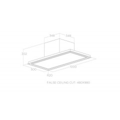 ELICA SKYDOME H30 A/100 CAPPA A SOFFITTO ASPIRANTE CLASSE A CORNICE BIANCA