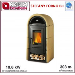 LA NORDICA STEFANY FORNO BII STUFA LEGNA POTENZA 10,6kW 303m3 PERGAMENA 7113438