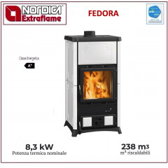 LA NORDICA FEDORA STUFA LEGNA MAIOLICA 8,3 kW 238m3 BIANCO INFINITY 7112703