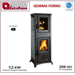 LA NORDICA GEMMA STUFA LEGNA FOCOLARE GHISA 6KW 82,2% PIETRA NATURALE