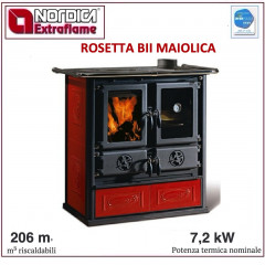 LA NORDICA ROSETTA BII CUCINA LEGNA MAIOLICA BORDEAUX POTENZA 7.2 KW 7013140