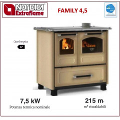 LA NORDICA FAMILY 4.5 CUCINA STUFA LEGNA 7,5 KW GHISA CAPPUCCINO 7014002