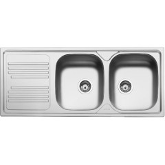 SMEG LYP116S LAVELLO 2 VASCHE GOCCIOLATOIO A SINISTRA INOX